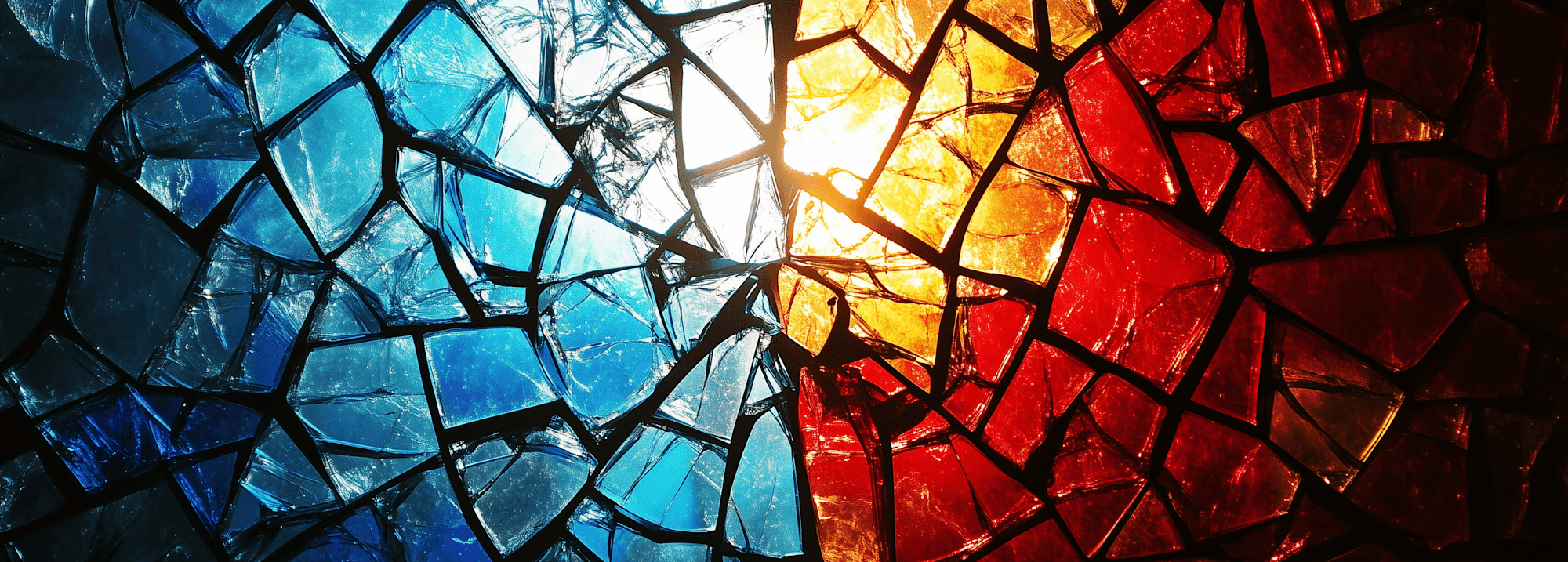 Fractured glass